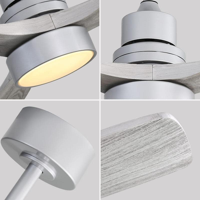 Sofucor 52" Indoor Wood Ceiling Fan Light with Remote, Integrated Light Optional