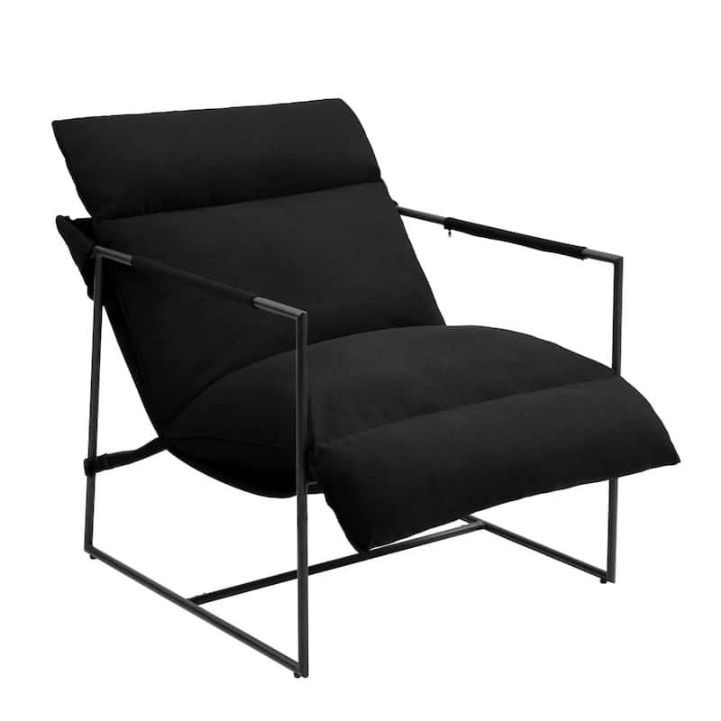 Metal Sling Accent Chairs Armchair with Adjustable Headrest Set of 2