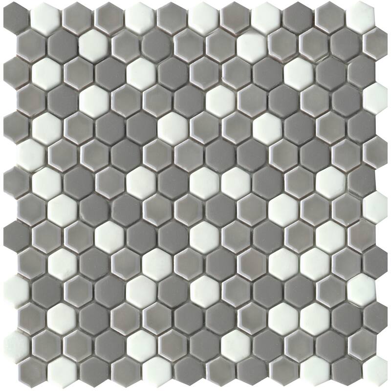 Emser Tile Confetti II - 12" x 12" Hexagon Geometric Mosaic Floor and - Freddo