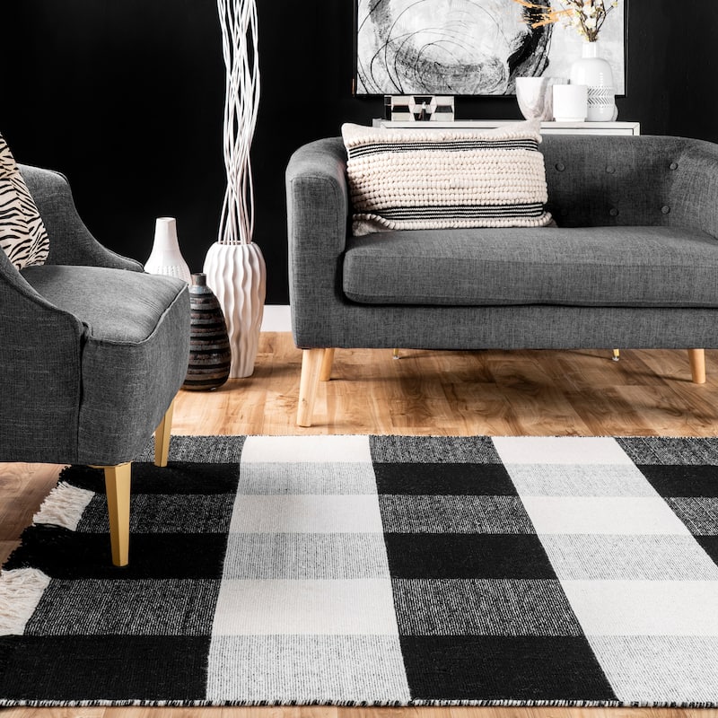 Nuloom Fay Buffalo Plaid Fringe Area Rug