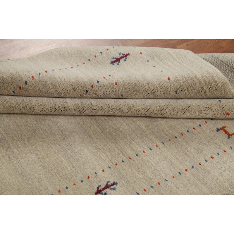 Tribal Gabbeh Indian Area Rug Handmade Contemporary Wool Carpet - 5'4"x 7'4"