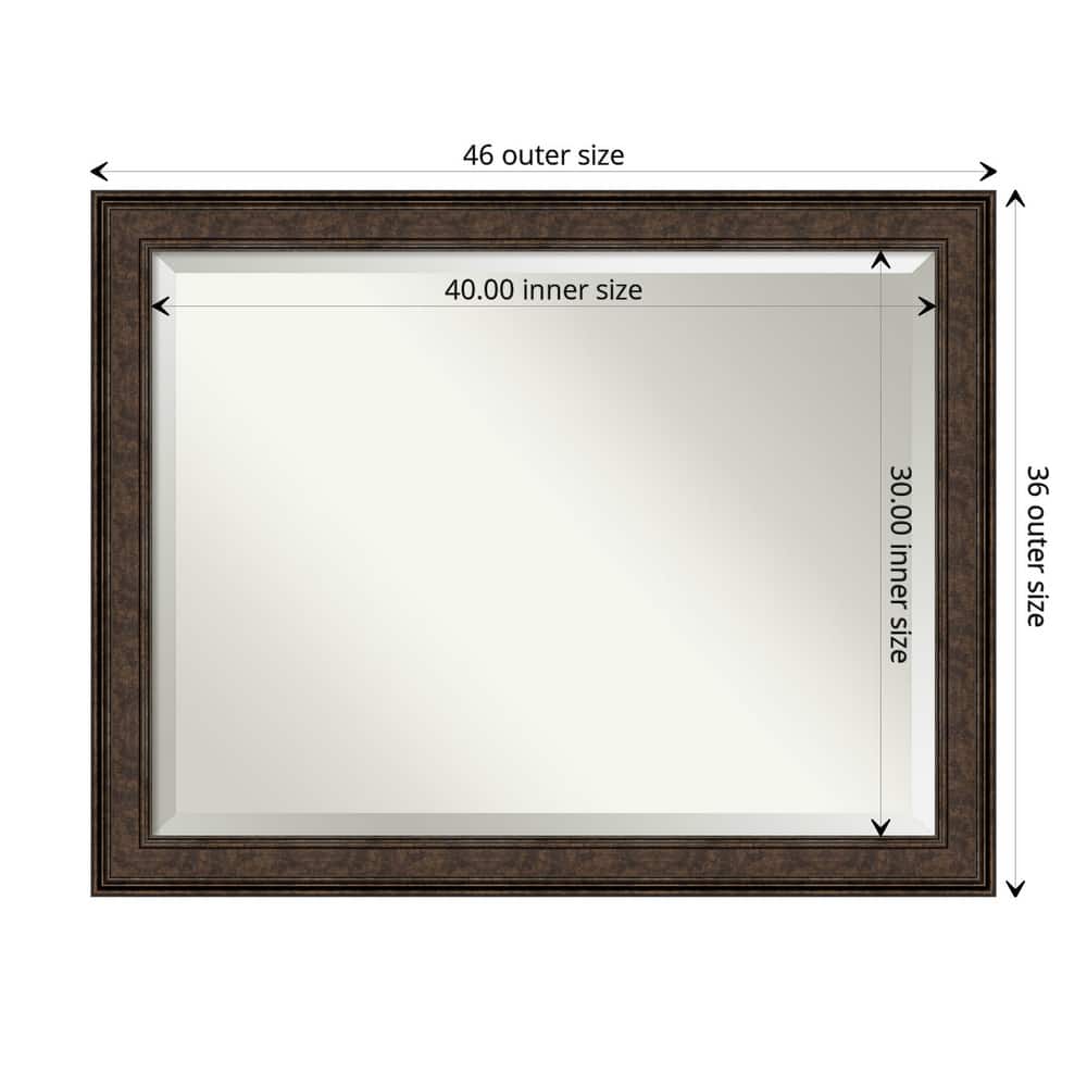 Beveled Bathroom Wall Mirror - Ridge Bronze Frame