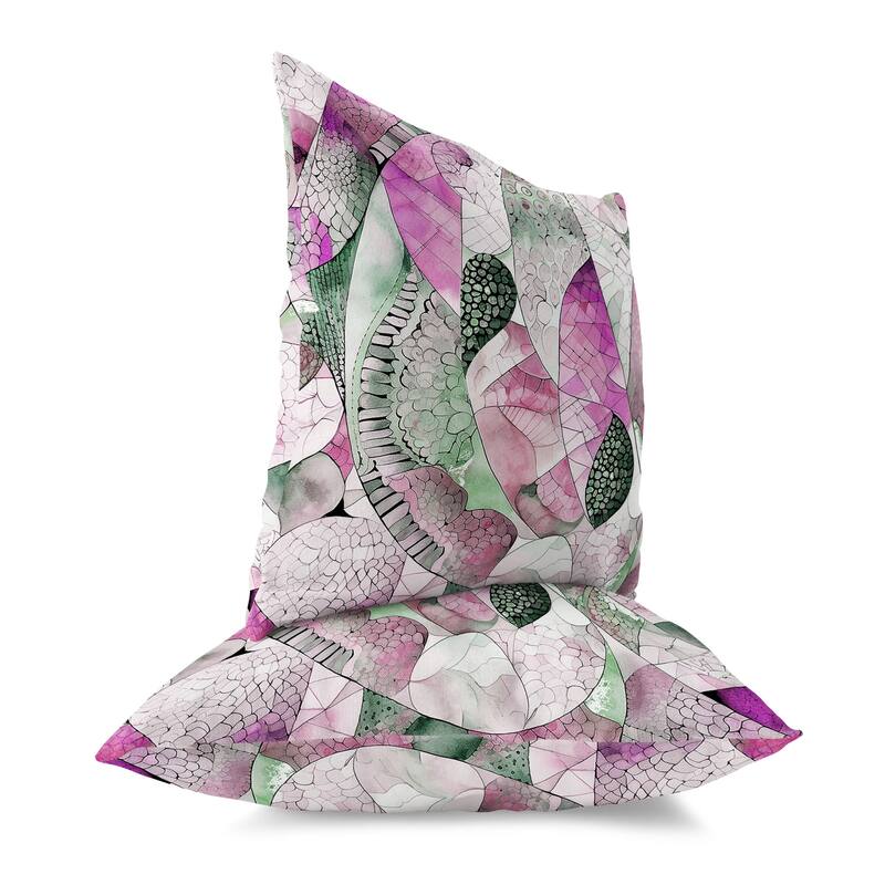 Purple And Green Rock Heaven Indoor/Outdoor Throw Pillow Zipper
