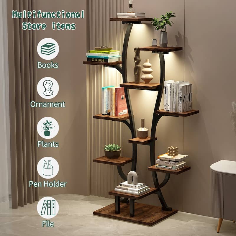 Metal Plant Stand with Grow Lights, Indoor Plant Rack