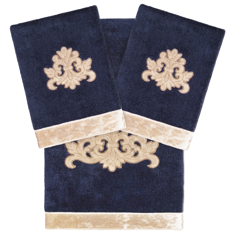 Authentic Hotel and Spa Turkish Cotton May 3 PC Towel Set - Marine