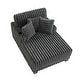 preview thumbnail 29 of 53, 41.7" W Upholstered Plush Corduroy Chaise Lounge with Pillows
