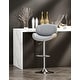 preview thumbnail 70 of 78, Bar Stools Adjustable Height Swivel Faux Leather Armless Barstools Single - Grey - Adjustable