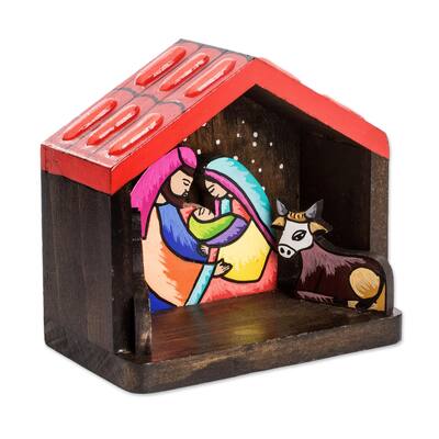 Novica Handmade Peaceful Beginning Wood Nativity Scene