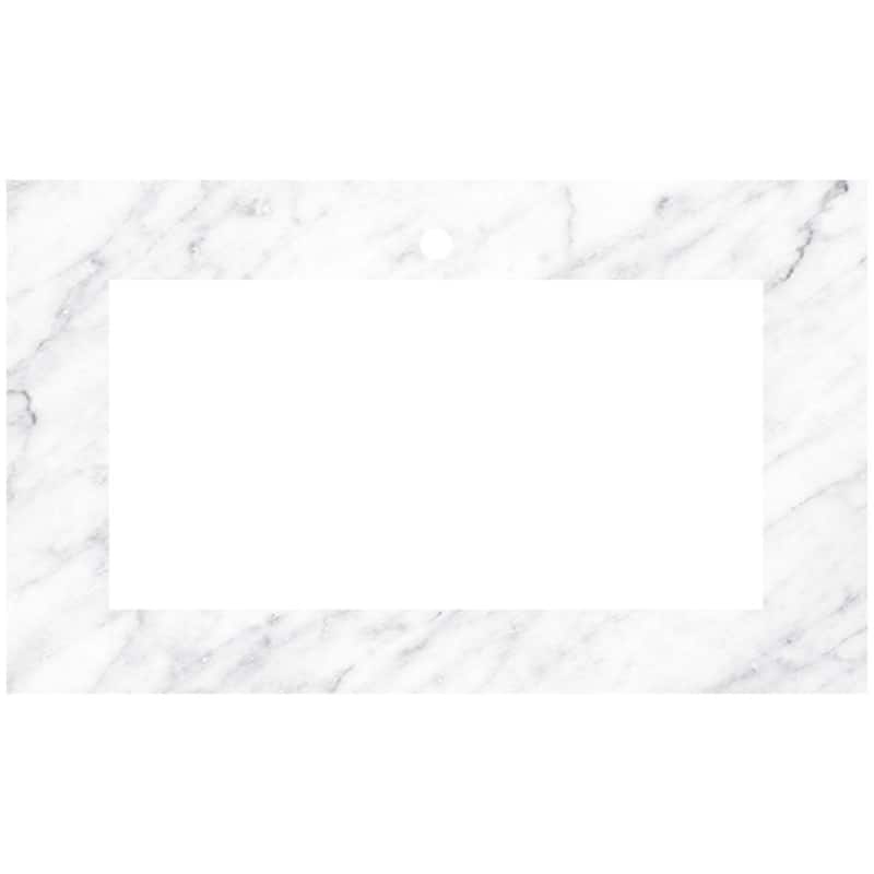 Native Trails VT36-T2814-CA-1 Carrara 36" Marble Vanity Top with - Carrara