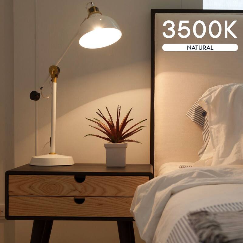 Luxrite A19 LED Light Bulb 12.5W=100W 3500K 1500LM Non-Dimmable E26 Damp Rated ETL Listed 48 Pack - Natural White