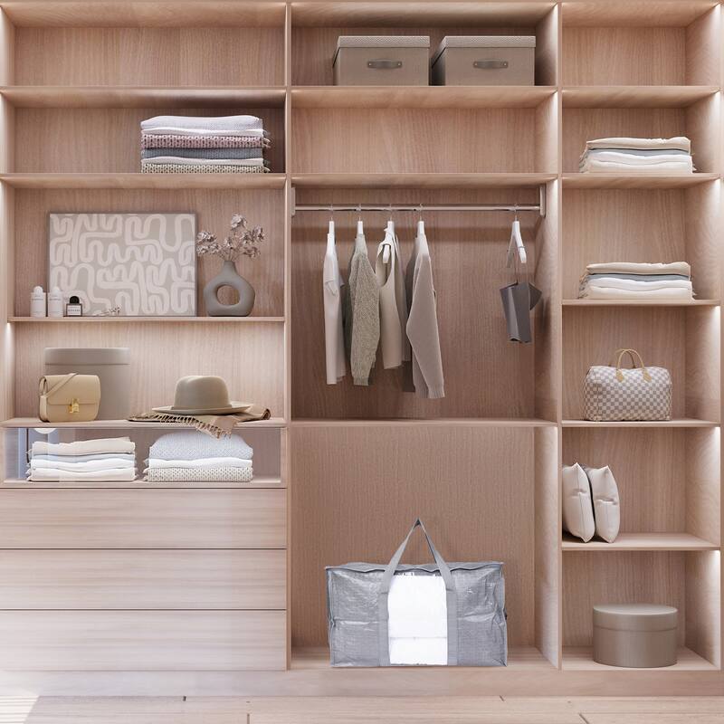 1 Pack Clothes Storage, Storage Bags, Moving Bags for Organizing Clothing, Comforters, Closet Organizers with Handles 27*14*15in