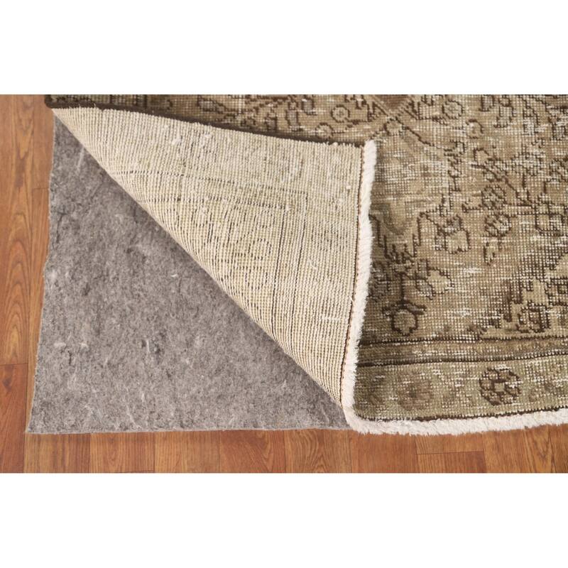 Hand Knotted Oriental 100% Wool Carpet Traditional Floral Brown Tabriz Area Rug - 4' 8'' X 3' 3''