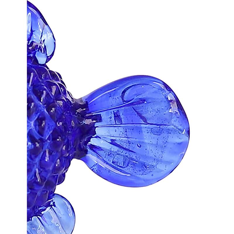 Blue Round Glass Fish Figurine