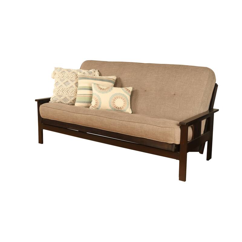 Porch & Den DeSoto Espresso Full-size Futon Set with Linen Mattress