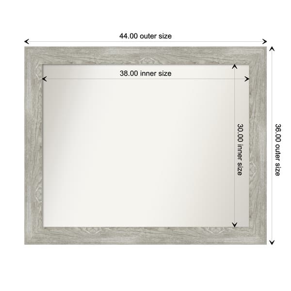 dimension image slide 13 of 113, Dove Greywash Framed Non-Beveled Custom Wall Mirror, Bathroom Vanity Mirror