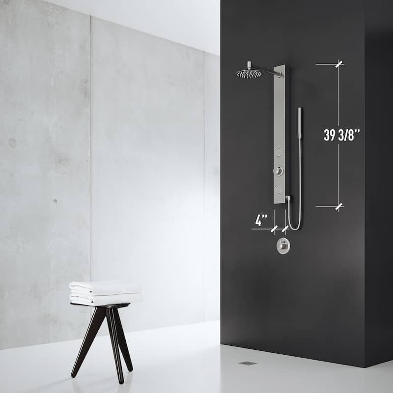 VIGO Gardenia 39" H x 4" W 2-Jet Shower Panel with Round Shower Head