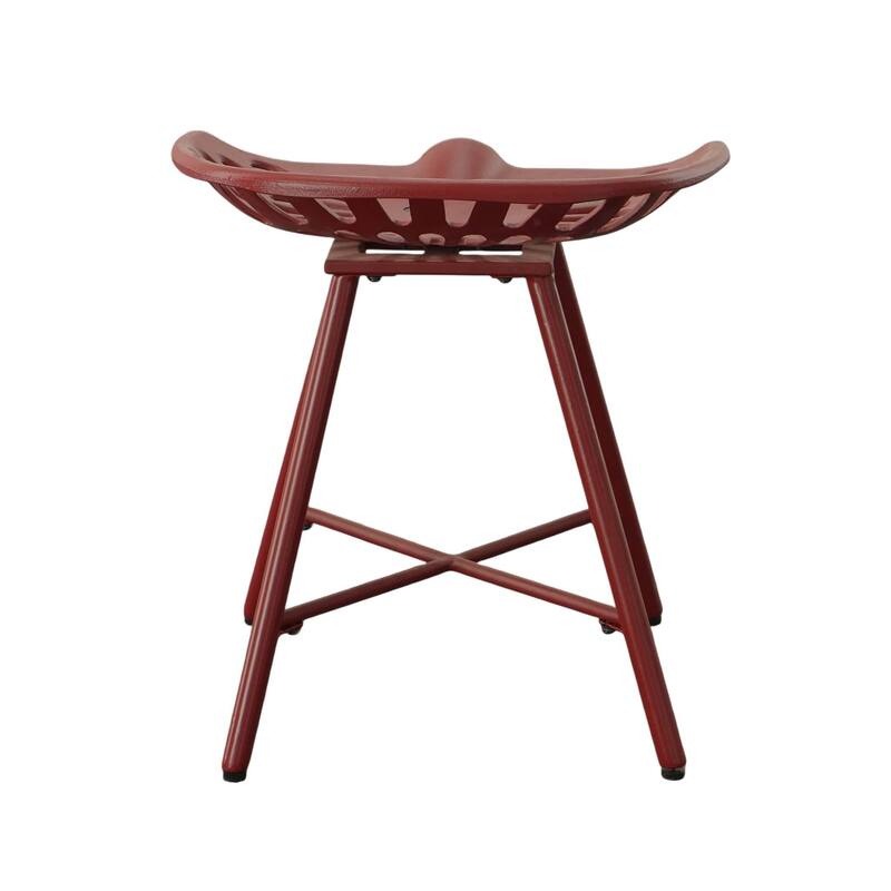Solid Tractor Seat Iron Stool - 18" - Red