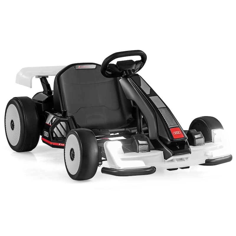 Kids Ride-On Electric Go Kart with Drift Mode and Safety Harness USB Music, and AUX Input - 45"/47"/49" x 29" x 21" (L x W x H)