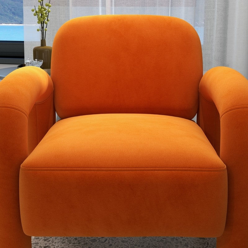 SEYNAR Mid-Century Modern Velvet Upholstered Accent Chair for Living Room