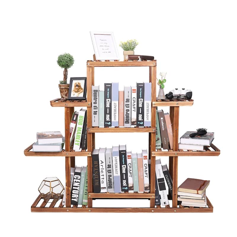 Large Ladder Multi Plant Stand Wooden Garden Planter Shelf