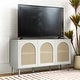 preview thumbnail 13 of 35, Ulysses Farmhouse 56"W Storage 3-Door Rattan Sideboard with Adjustable Shelves by HULALA HOME