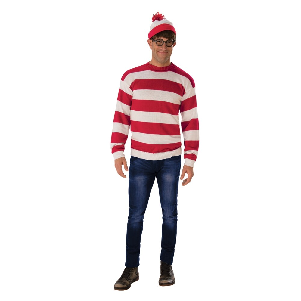 Shop Adult Deluxe Waldo Where S Waldo Halloween Costume Overstock 28036491