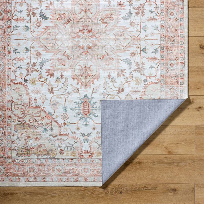 Livabliss Traditional Lavable Medallion Washable Area Rug