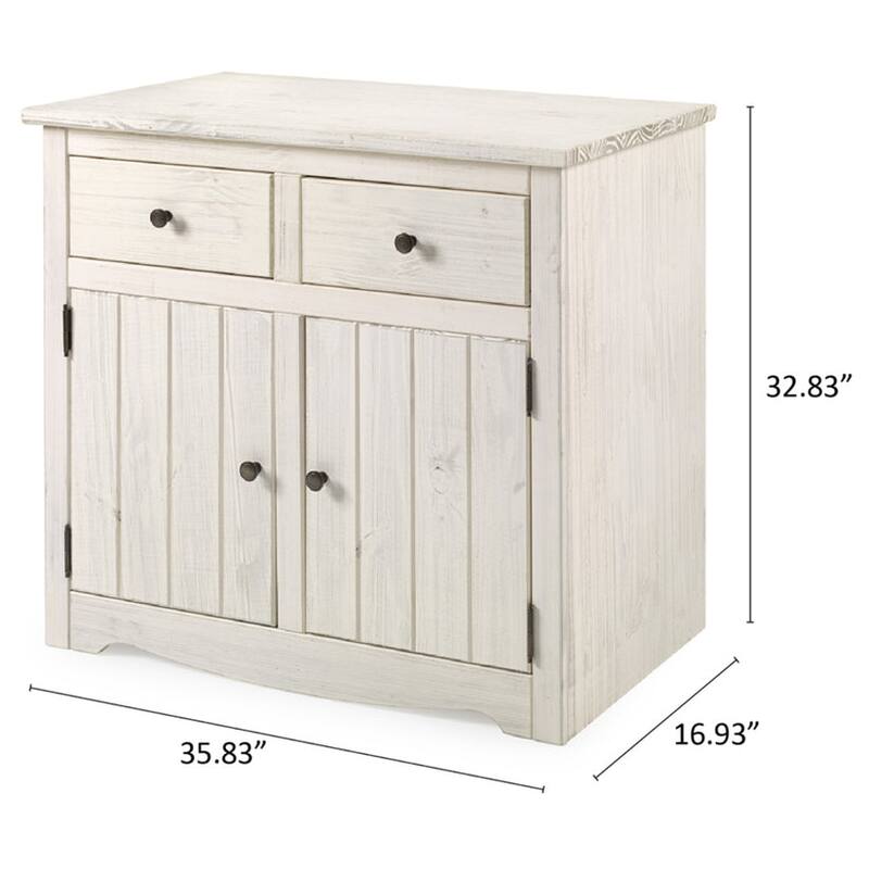 Wood Buffet Sideboard White Distressed | Furniture Dash - N/A