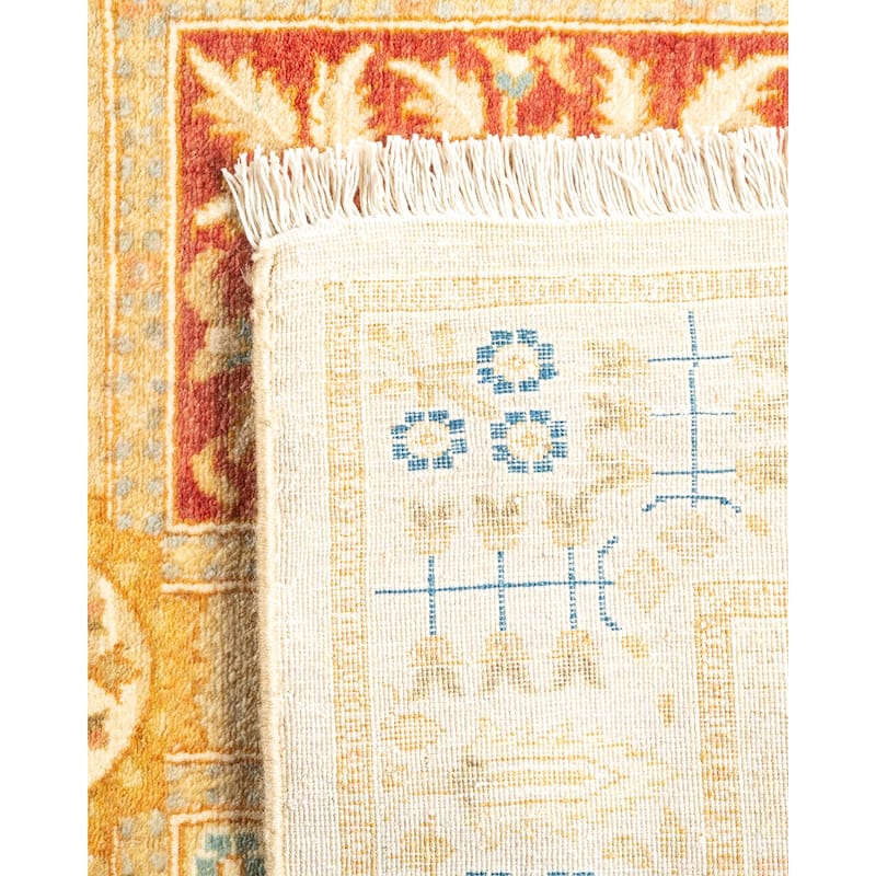 Overton Hand Knotted Wool Vintage Inspired Traditional Mogul Ivory Runner Rug - 2' 8" x 13' 1"