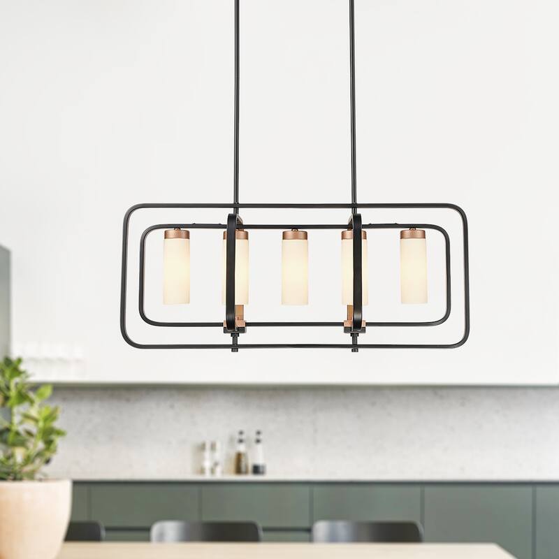 Light Society Rex Chandelier - Black/Gold/Opal