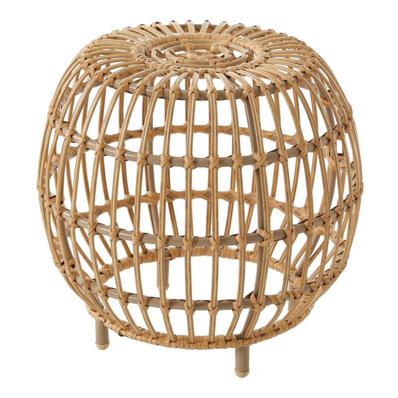 Bohemian Faux Rattan Round Coffee Table