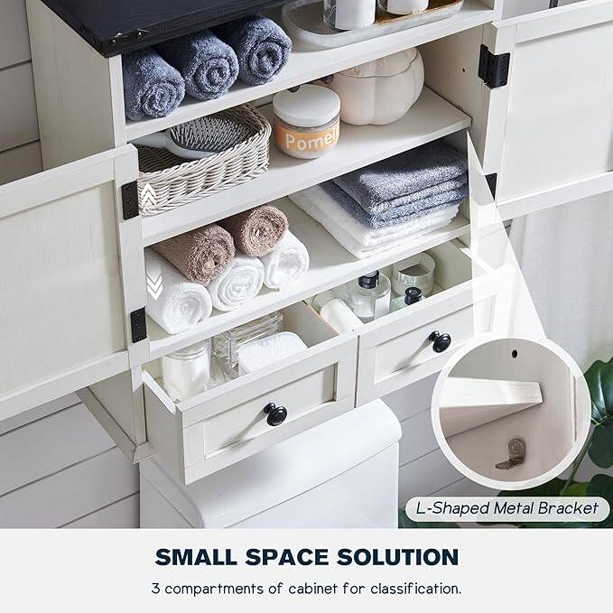 24" Farmhouse Wide Bathroom Wall Cabinet, Medicine Cabinet