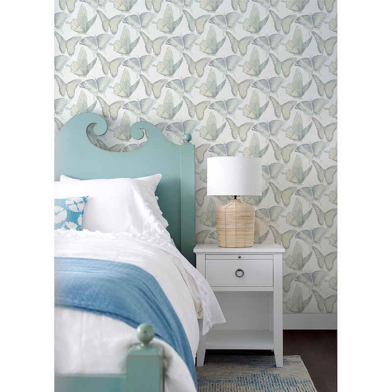 Chesapeake Janetta Mint Butterfly Wallpaper