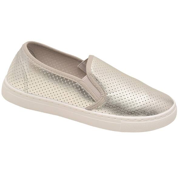 Shop Anna Adult Silver Shiny Trendy Slip On Sneaker Casual Shoes