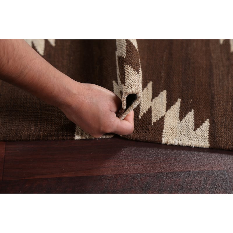 Natural Dye Contemporary Tribal Kilim Wool Area Rug Flat-woven Carpet - 4'8" x 6'8"