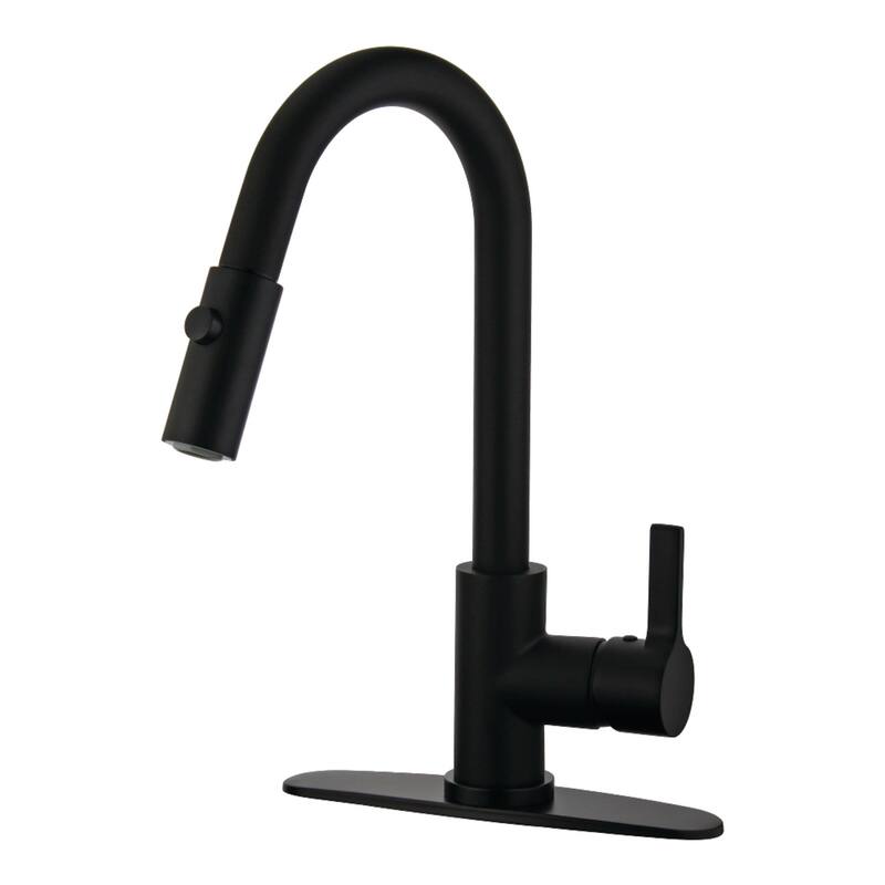 Kingston Brass Continental Single-Handle Pull-Down Kitchen Faucet - Matte Black