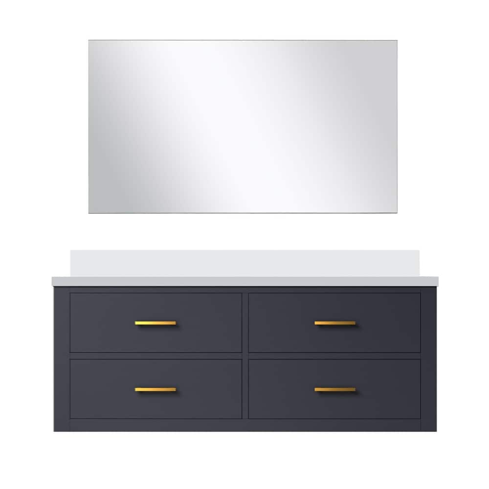 Castor Bath Vanity with Cultured Marble Top, Sink and Mirror