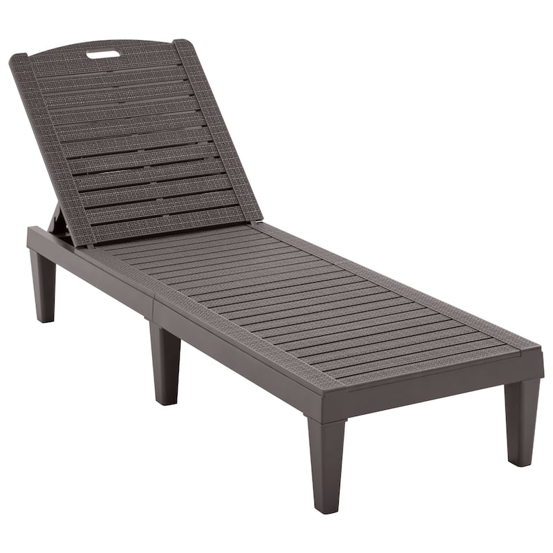 2-Piece Outdoor Resin Chaise lounge Set with Adjustable Backrest，Adjustable Backrest - N/A