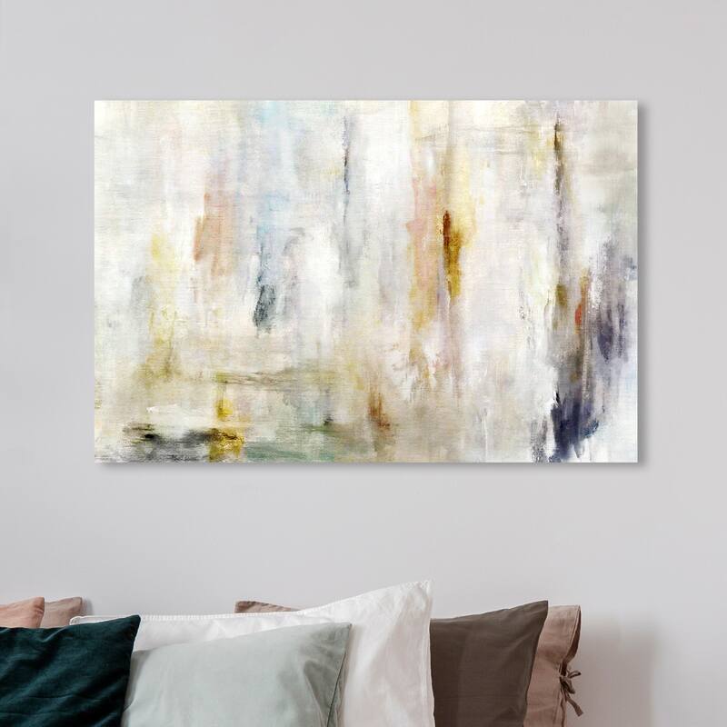 Wynwood Studio Canvas Abstract Flowing Canvas White and Modern & Contemporary Wall Art Canvas Print - 36 x 54