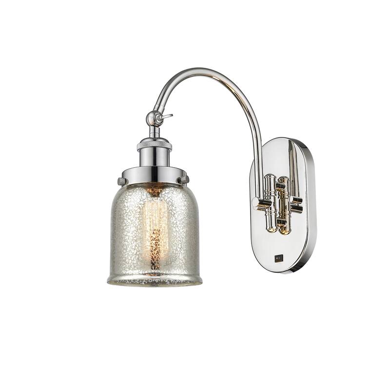 Innovations Lighting Franklin Restoration Bell - 1 Light 5" Sconce - Arm Swivels Side To Side - Silver Plated Mercury/Polished Nickel