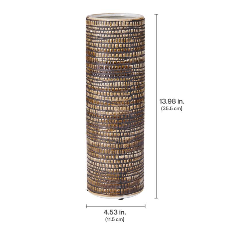 Elements Swirl Cylindrical Vase, 14 Inch