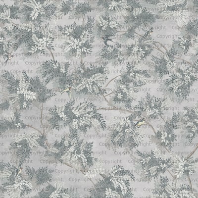 Verdant Canopy with Songbirds Botanical Wallpaper Mural