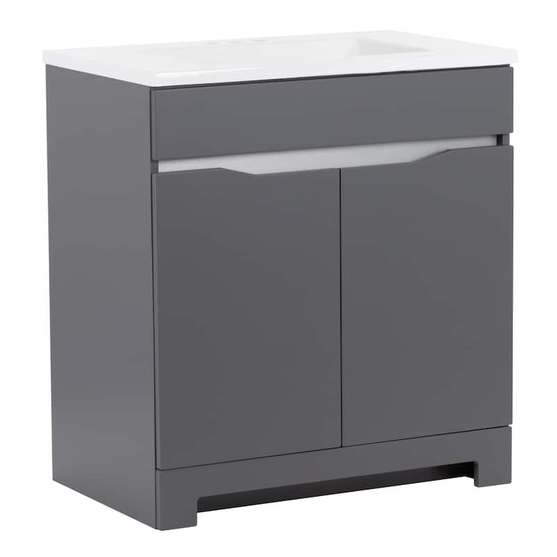Brennan 30" 2-Door Bathroom Vanity With White Sink Top