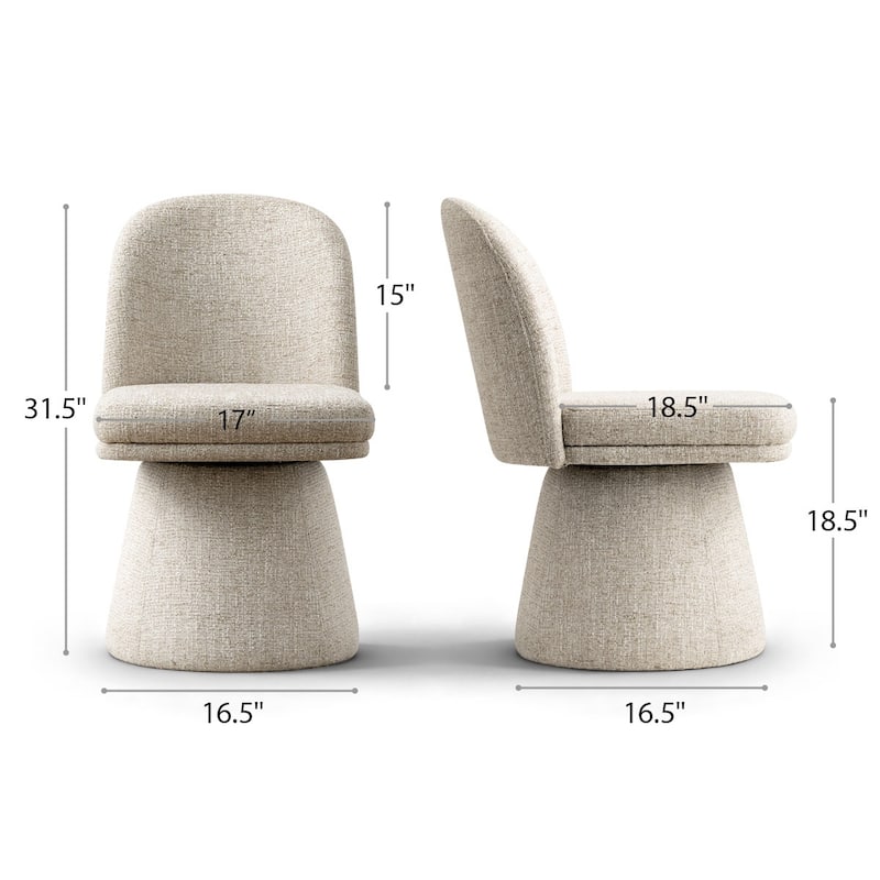 Upholstered Swivel Dining Chair(Set of 4)
