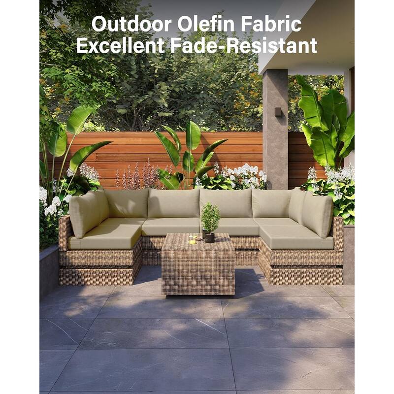 WINSOON 14 Piece Outdoor Furniture Replacement Cushions,Patio Seat Cushions