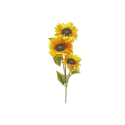 IH Casa Decor Artificial 3 Head Sunflower Spray - Set of 2