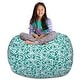 preview thumbnail 106 of 187, Kids Bean Bag Chair Cover Stuffed Animal Storage or Toy Organizer 48 Inch Extra Large - Canvas Roses Mint