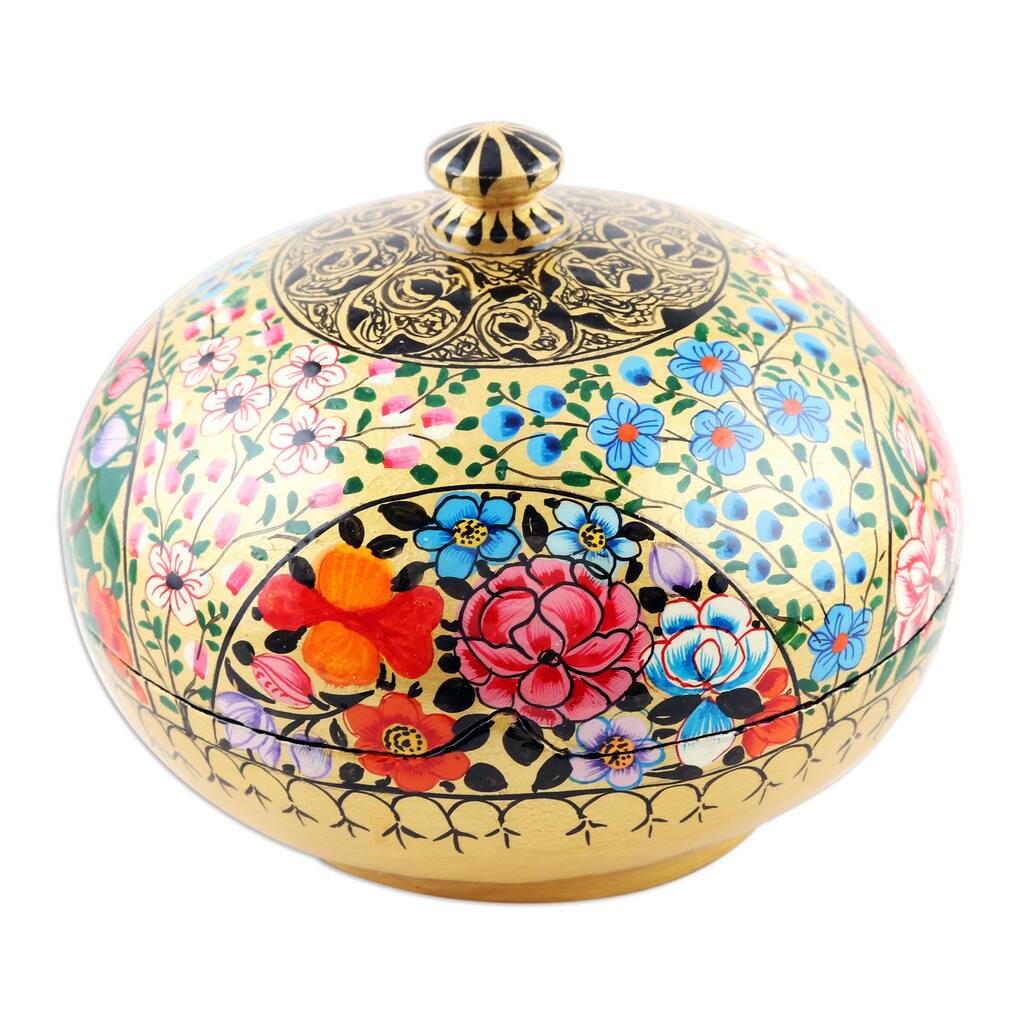 NOVICA Handmade Kashmir Cache Papier Mache Decorative Box