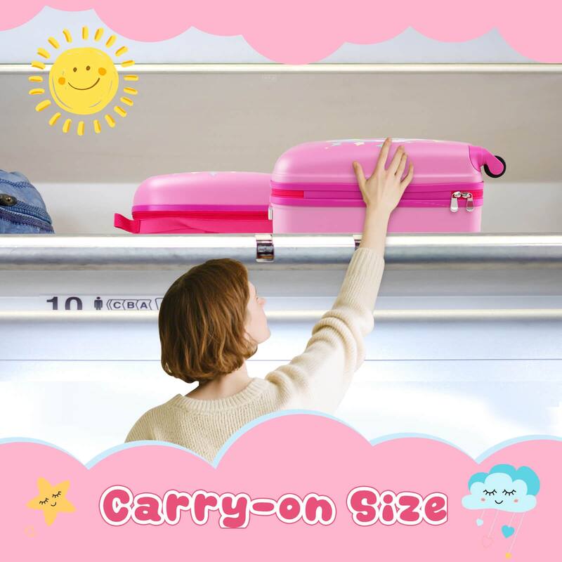 Costway 2PC Kids Carry On Luggage Set 12" Backpack and 16" Rolling - See Details