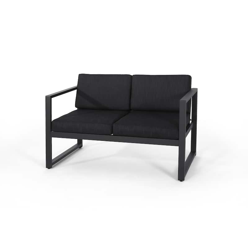 Navan Outdoor 4 Seater Aluminum Chat Set by Christopher Knight Home